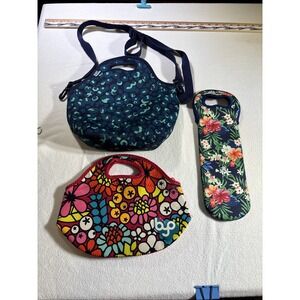 Lot Of Three Built Bags. Two‎ Lunch Totes And One Wine Tote. Neoprene.